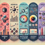 DALL·E 2025 03 19 12.28.47 A Modern Visually Appealing Infographic Showcasing The Top 5 Data Visualization Tools For Data Scientists. The Image Includes Icons Or Representation