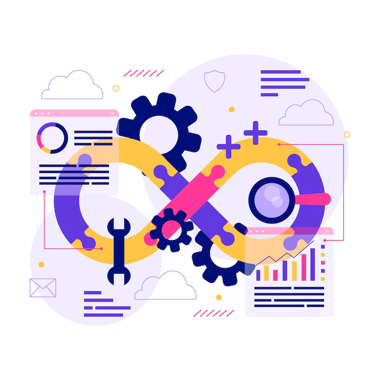 Hand Drawn Flat Design Devops Illustration 23 2149365031